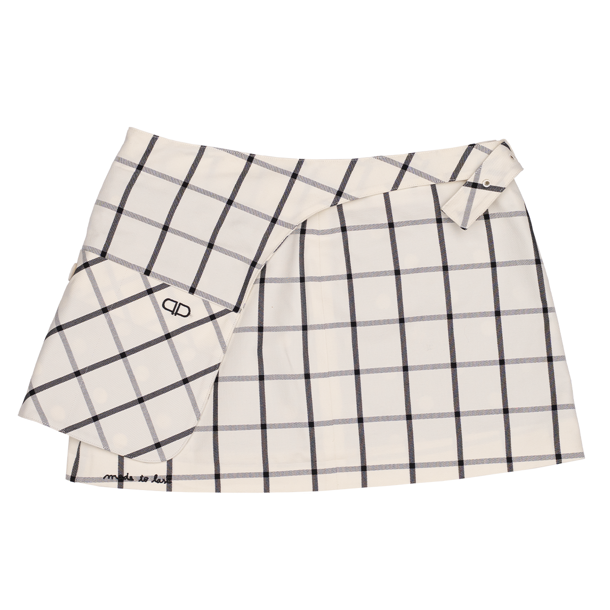 Plaid skirt with a white background