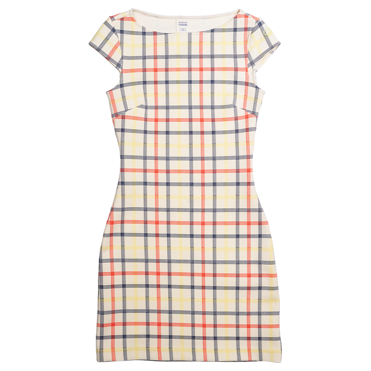 Plaid dress with a white background