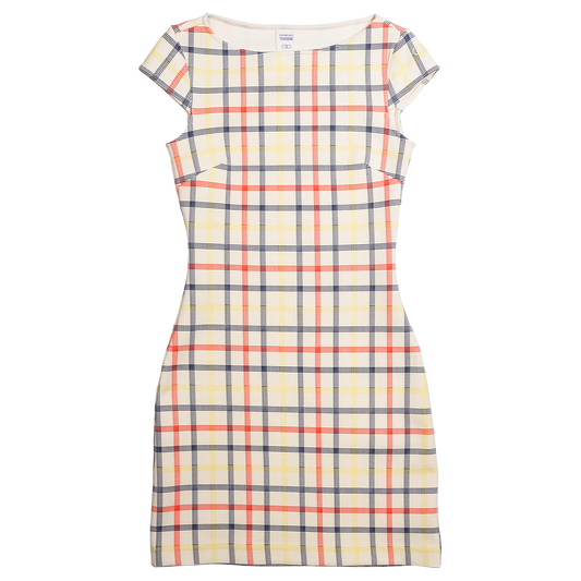 Plaid dress with a white background