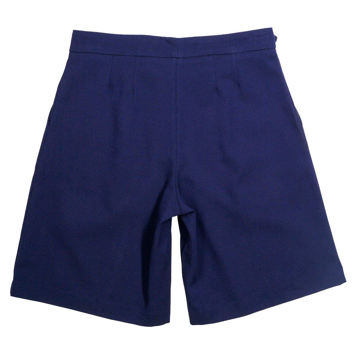 Navy blue shorts on a white background
