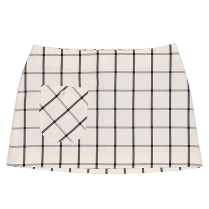 Plaid skirt with a white background