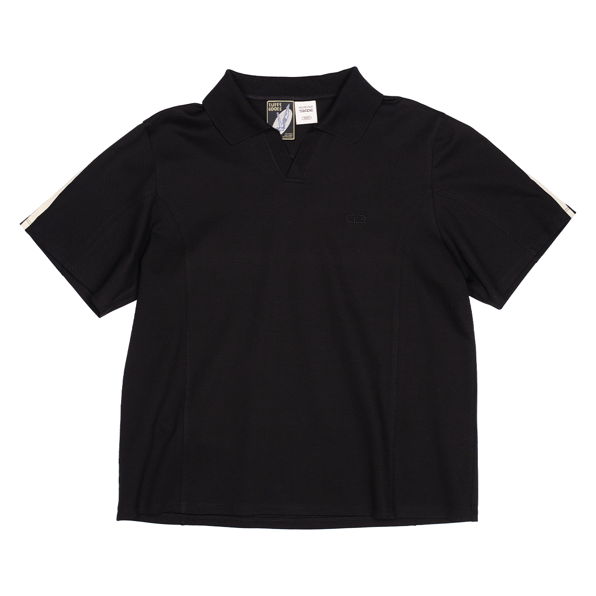 Black polo shirt on a white background
