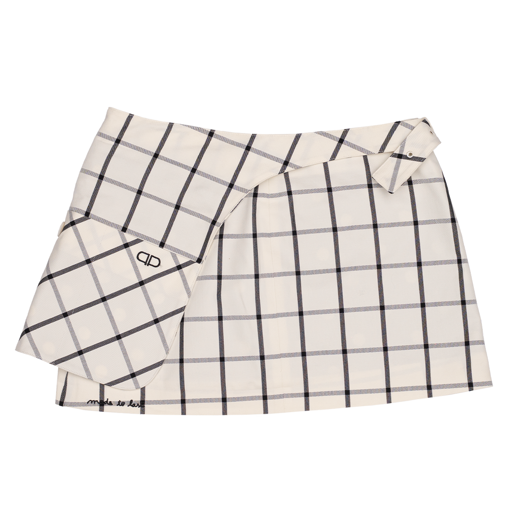 Plaid skirt with a white background