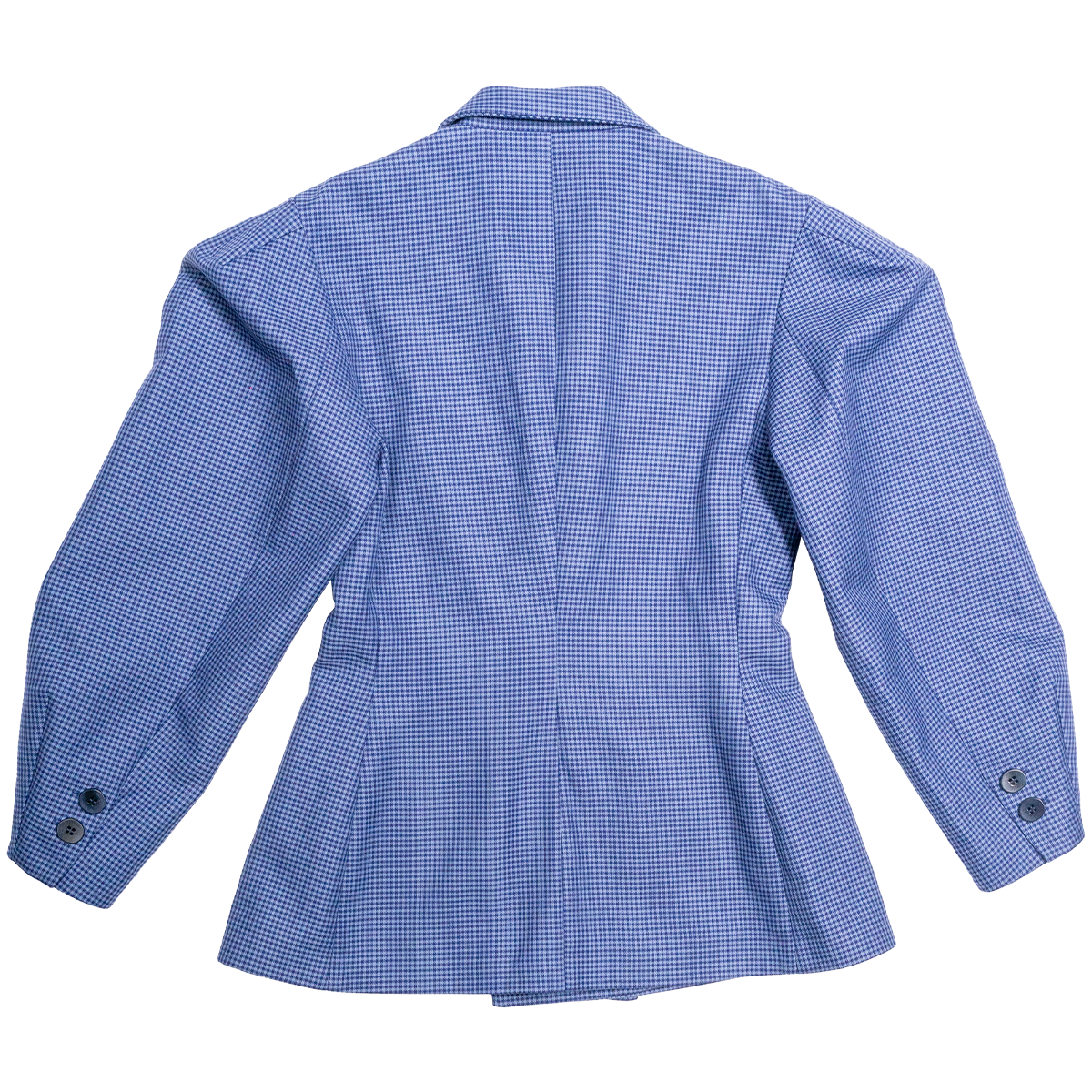 Blue checkered blazer on a white background
