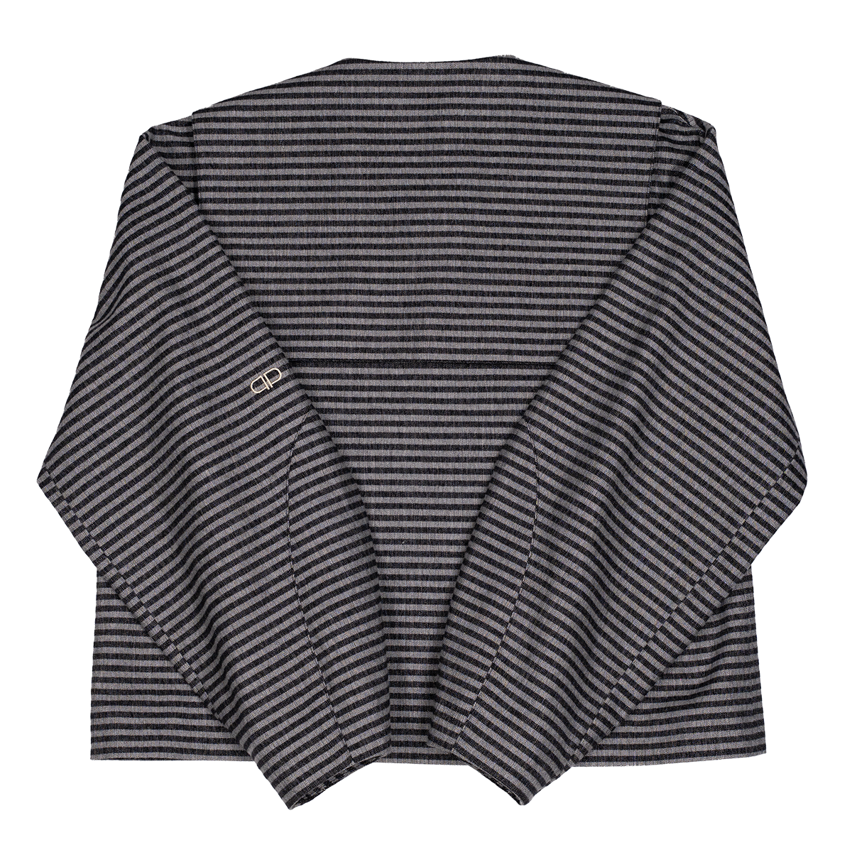 Gray striped jacket on a white background