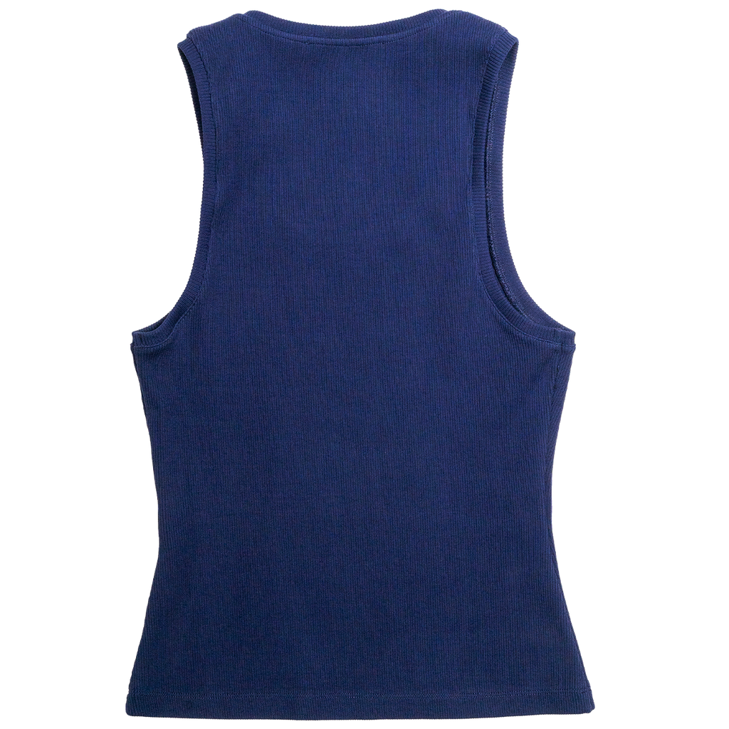 Blue tank top on a white background